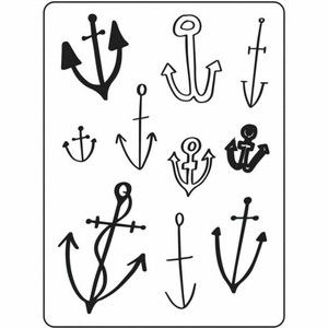 Darice Embossing Folder Nautical Anchors Scrapbook Paper Crafts Cards